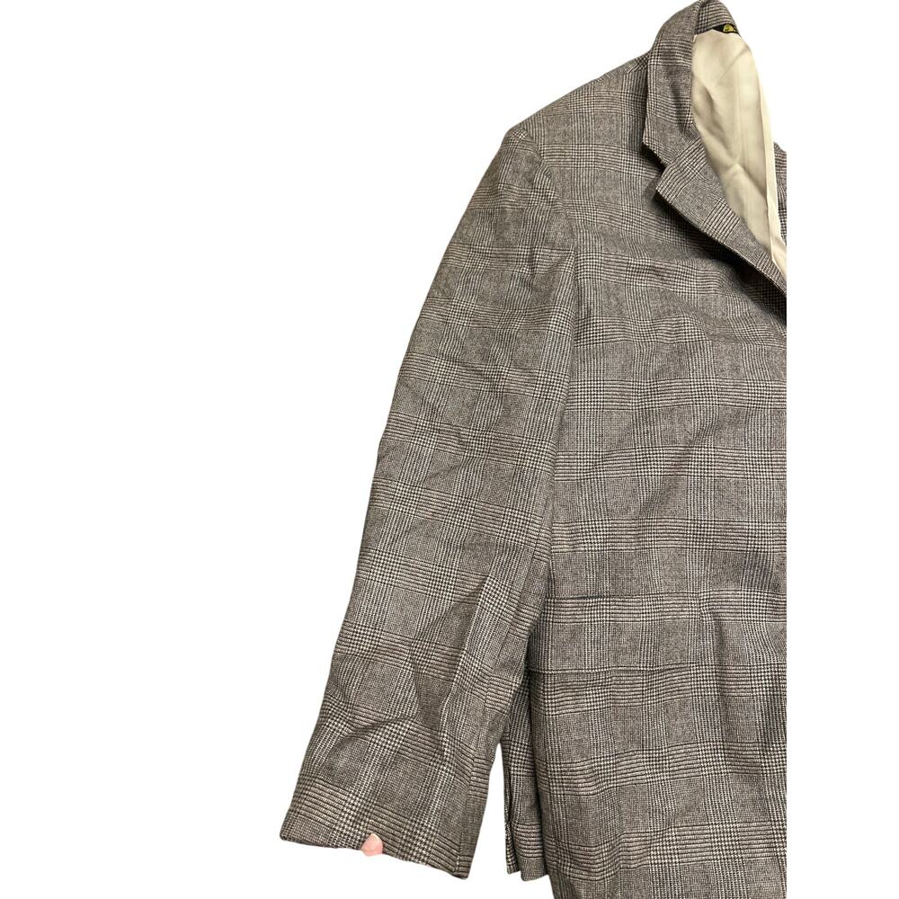Vintage 100% Wool Glen Plaid Suit Brown Union Made USA Jacket Trousers
